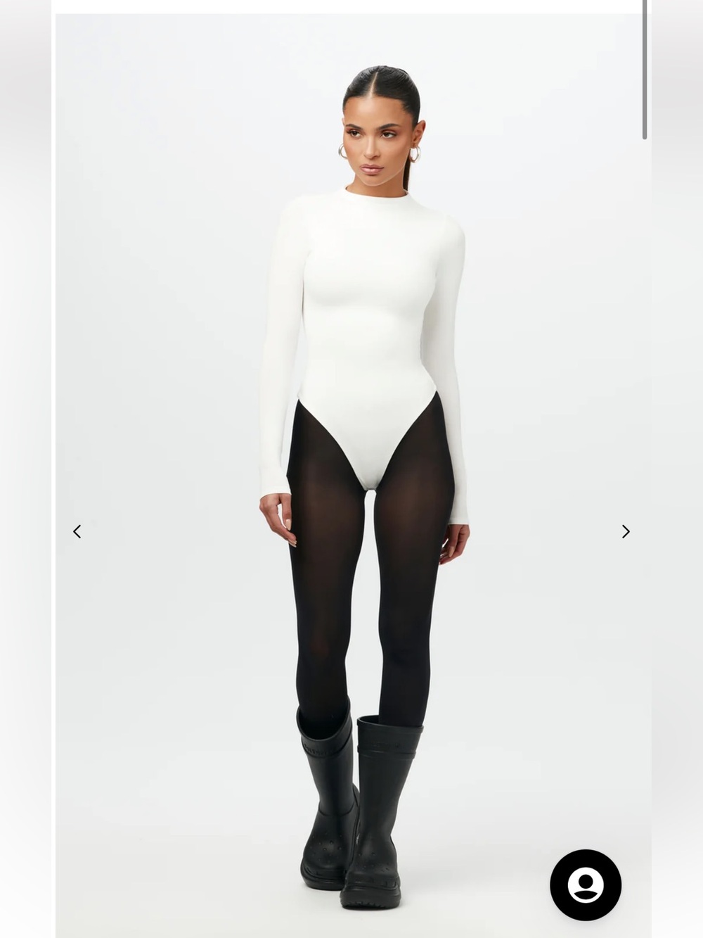 Naked Wardrobe White Mock Neck Long Sleeve Bodysuit XS | Capsule wardrobe